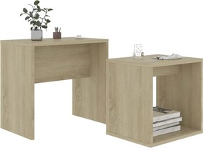 vidaXL Σετ Τραπεζάκια Σαλονιού Sonoma Δρυς 48x30x45 εκ. Επεξ. Ξύλο