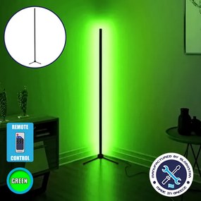 GLOBO-250-5 GloboStar® Μοντέρνο Minimal Επιδαπέδιο Μαύρο Φωτιστικό 250cm LED 40 Watt με Ασύρματο Χειριστήριο RF & Dimmer Πράσινο GloboStar ALIEN Design GLOBO-250-5