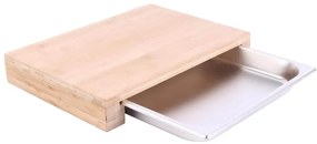 Ξύλινη επιφάνεια κοπής Cook Concept με συρτάρι συλλογής, από Ξύλο Bamboo, 38.5x26.4x5.9cm