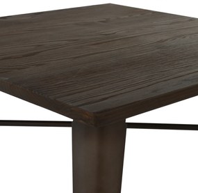 ΤΡΑΠΕΖΙ ΜΕΤΑΛΛΙΚΟ ΣΕ ΧΡΩΜΑ RUSTY ΚΑΙ ΞΥΛΟ HM0611.04 80x80x76εκ