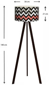 Φωτιστικό δαπέδου Rosling Megapap Mdf/ύφασμα Pvc χρώμα μαύρο/πολύχρωμο 38x38x140εκ.