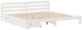 vidaXL Σκελετός Κρεβ. Χωρίς Στρώμα Λευκό 180x200 εκ Μασίφ Πεύκο