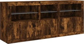 vidaXL Ντουλάπι με LED Καπνιστή Δρυς 162x37x67 εκ.