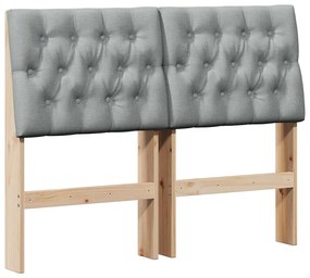vidaXL Ταπετσαρισμένο κεφαλάρι Ανοιχτό γκρι 120 cm