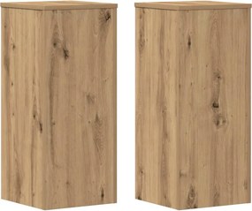 vidaXL Βάσεις Φυτών 2 τεμ. Αρτισιανή Δρυς 30x30x70 εκ. Επεξ. Ξύλο