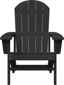 vidaXL Καρέκλα Adirondack Μαύρο HDPE