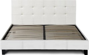 Κρεβάτι Sissy Megapap από τεχνόδερμα χρώμα λευκό 160x200εκ.