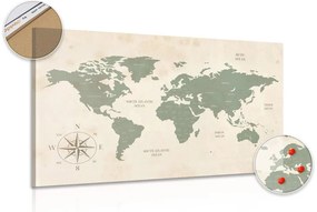 Εικόνα στο φελλό ενός αξιοπρεπούς παγκόσμιου χάρτη - 120x80