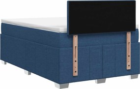 vidaXL Κρεβάτι box spring με στρώμα Μπλε 120 x 190 cm Ύφασμα