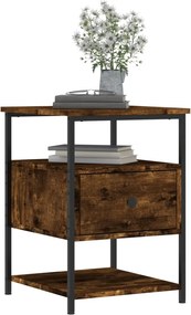 vidaXL Κομοδίνα 2 τεμ. Καπνιστή Δρυς 40 x 42 x 56 εκ. Επεξεργ. Ξύλο