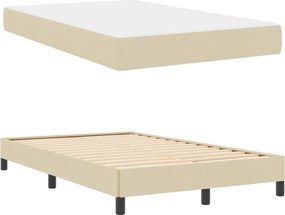 vidaXL Κρεβάτι με ελατήρια Κρεμ 120 x 200 cm ύφασμα