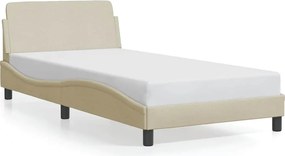 vidaXL Σκελετός Κρεβατιού Dover Κρεμ 100 x 200 εκ. Υφασμάτινο