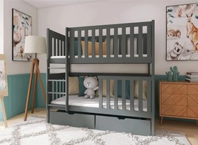 DAWID 80x160 graphite bunk bed Lano Furniture