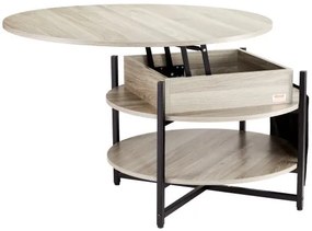 VEVOR Lift Top Coffee Table 35.3&quot; Round Coffee Table for Living Room White