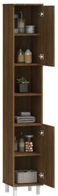vidaXL Ντουλάπι Μπάνιου Καφέ Δρυς 30x30x179 εκ. Επεξεργασμένο Ξύλο