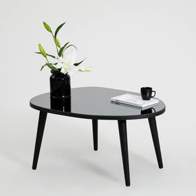 Τραπεζάκι Σαλονιού Μαύρο / Φυμέ EBOCLAL 75x55x38