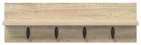 vidaXL Τοίχου Κρεμάστρα με ράφι Sonoma Δρυς 60 x 10.5 x 18 εκ