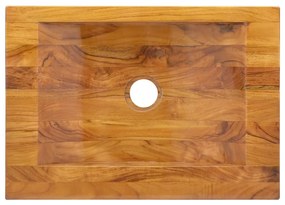 Νιπτήρας 50 x 35 x 10 εκ. από Μασίφ Ξύλο Teak - Καφέ