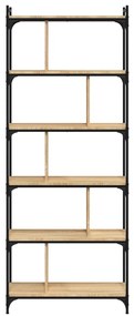 vidaXL Βιβλιοθήκη 6 Επιπέδων Sonoma Δρυς 76 x 32 x 192 εκ. Επεξ. Ξύλο