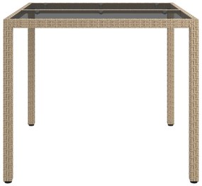 vidaXL Τραπέζι Φαγητού Κήπου Μπεζ 90x90x75 εκ Πολυ Ρατάν