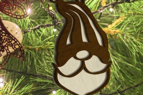 Σετ των 3 Intra απο ξύλο plywood 3mm-4mm πάχος Χριστουγεννιάτικο στολίδι Gnome, κοπής με λέιζερ Δίασταση 4x4 cm INTRAFABR-84770643