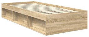 vidaXL Σκελετός Κρεβατιού Δρύς Sonoma 90 x 200 cm Στερεά ξυλεία πεύκου