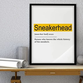 Ξύλινο Κάδρο Nike Sneakerhead White/Yellow 30X40cm SNK27
