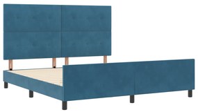 vidaXL Κρεβάτι Σκελετός Σκούρο Μπλε 180x200 εκ. Βελούδο