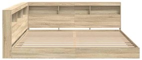 vidaXL Κρεβάτι Βιβλιοθήκης Sonoma Δρυς 180 x 200 cm Επεξεργασμένο ξύλο