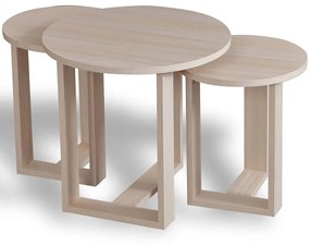 Ζιγκόν Mira (Σετ 3Τμχ) 801CMY2927 52x52x47/36x36x43/41cm Oak
