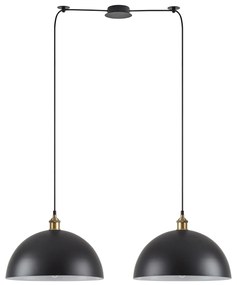 Φωτιστικό Οροφής  SE21-BR-10-BL2-MS40 MAGNUM Bronze Metal Pendant Black Shade with Black Fabric Cable+ - 51W - 100W - 77-8698