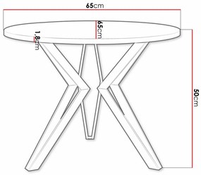 Τραπέζι Dearborn 105, Artisan βελανιδιά, Μαύρο, 50cm, 14 kg, Πλαστικοποιημένη μοριοσανίδα, Μέταλλο | Epipla1.gr