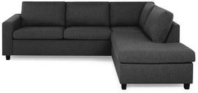 Γωνιακός Καναπές Scandinavian Choice C149, Μαύρο, Ανθρακί, 250x195x79cm, Πόδια: Πλαστική ύλη | Epipla1.gr