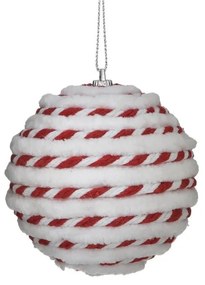 Χριστουγεννιάτικη Μπάλα Σετ 6τμχ Pl Λευκή-Κόκκινη inart 8εκ. 2-70-675-0652