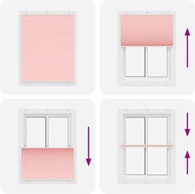 vidaXL Πλισέ περσίδα ροζ 105x150 cm Πλάτος υφάσματος 104,4 cm