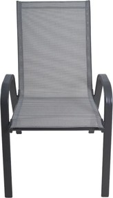 Πολυθρόνα κήπου "Roby" μέταλλο γκρι-textilene γκρι 55x75x95
