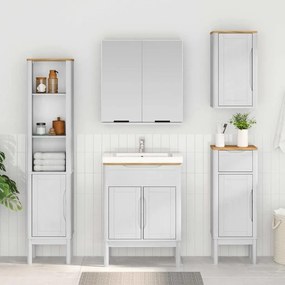 vidaXL Σετ Επίπλων Μπάνιου FLORO 4 pcs Λευκό Στερεό ξύλο πεύκου