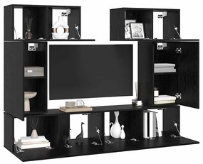 vidaXL Σετ επίπλου τηλεόρασης 6 pcs Μαύρη δρυς 80 x 30 x 30 εκ