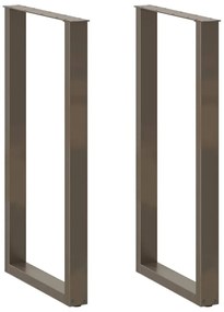 Πόδια Τραπεζιού Μπαρ σε Σχήμα U, 2 τεμ., Φυσικό Ατσάλι 60x(110-111) εκ. Ατσάλι