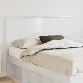 vidaXL Κεφαλάρι Λαμπερό Λευκό 100 cm Μηχανικά επεξεργασμένο ξύλο