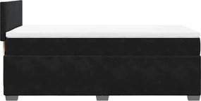 vidaXL Κρεβάτι Boxspring με Στρώμα Μαύρο Single Βελούδινο