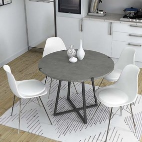 Τραπέζι Rubes Megapap χρώμα γκρι σκυροδέματος 120x120x78εκ.