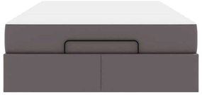 vidaXL Σκελετός κρεβατιού με στρώμα Γκρι 120 x 200 cm Τεχνητό δέρμα