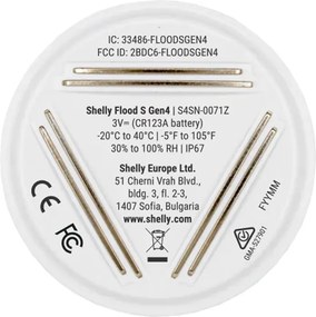 SHELLY Flood S Gen4 Έξυπνος αισθητήρας πλημμύρας