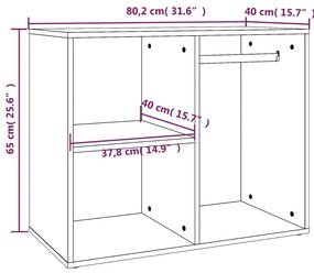 ΝΤΟΥΛΑΠΙ ΓΥΑΛΙΣΤΕΡΟ ΛΕΥΚΟ 80 X 40 X 65 ΕΚ. ΕΠΕΞΕΡΓΑΣΜΕΝΟ ΞΥΛΟ 808852