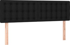 vidaXL Κεφαλάρια Μαύρα 144x5x78/88 εκ. Ύφασμα