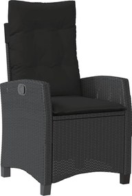 vidaXL Σετ Τραπεζαρίας Κήπου 5 Τεμαχίων Μαύρο Συνθ. Ρατάν με Μαξιλάρια