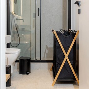 Καλάθι Απλύτων 3 Θέσεων (68x40x76) Estia Bamboo Essentials Μαύρο 02-26967