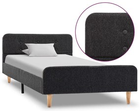 vidaXL Πλαίσιο Κρεβατιού Σκούρο Γκρι 90 x 200 εκ. από Λινάτσα