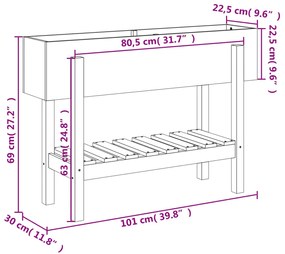 ΖΑΡΝΤΙΝΙΕΡΑ ΥΠΕΡΥΨΩΜΕΝΗ ΛΕΥΚΗ 101X30X69 ΕΚ. ΜΑΣΙΦ ΞΥΛΟ ΠΕΥΚΟΥ 825241